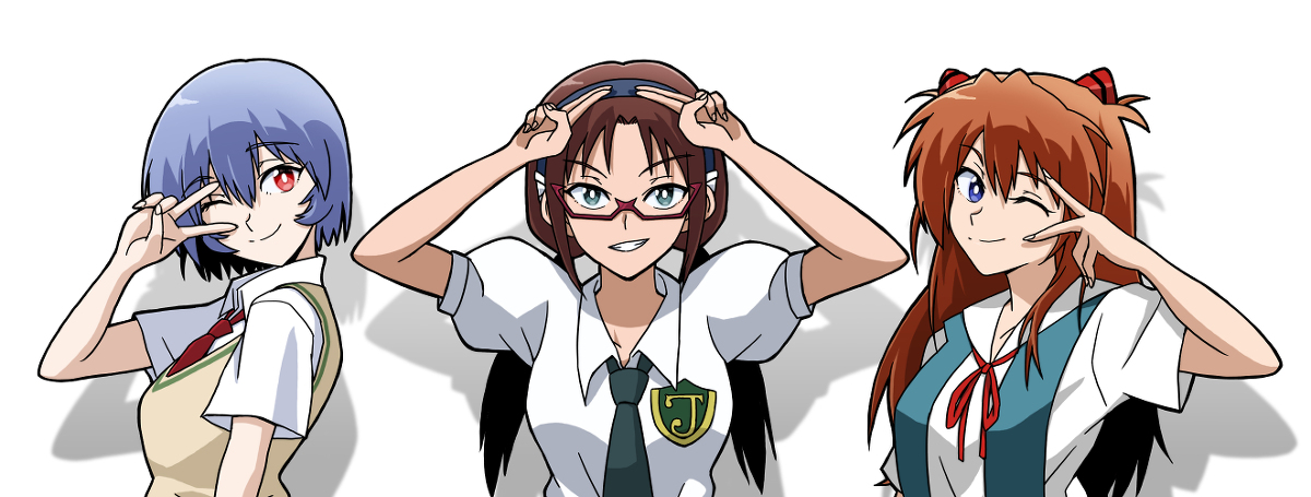 This is a pixiv picture whose title is レイ&マリ&アスカ.