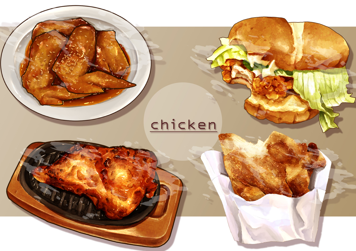 This is a pixiv picture whose title is chicken.
