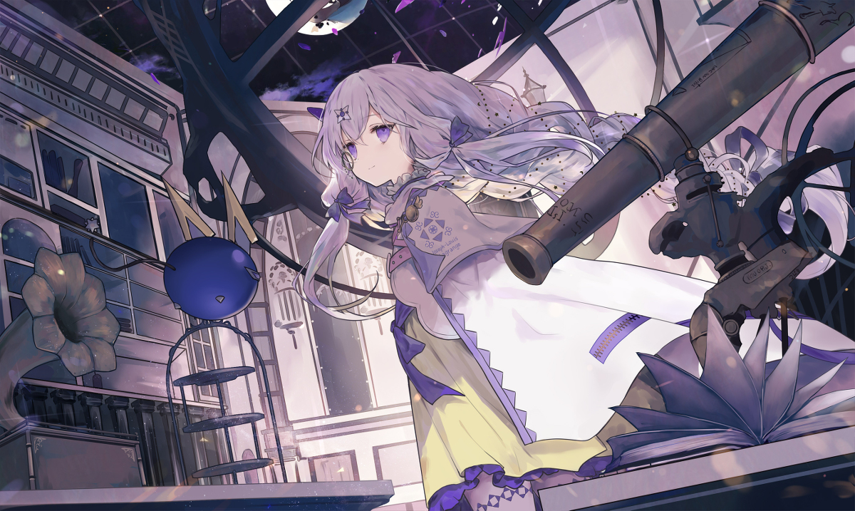 This is a pixiv picture whose title is 「观星」.