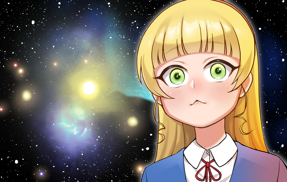 This is a pixiv picture whose title is 宇宙猫へあんな.