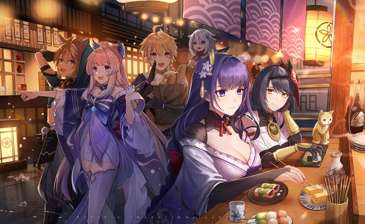 This is a pixiv picture whose title is 原神1周年快乐.