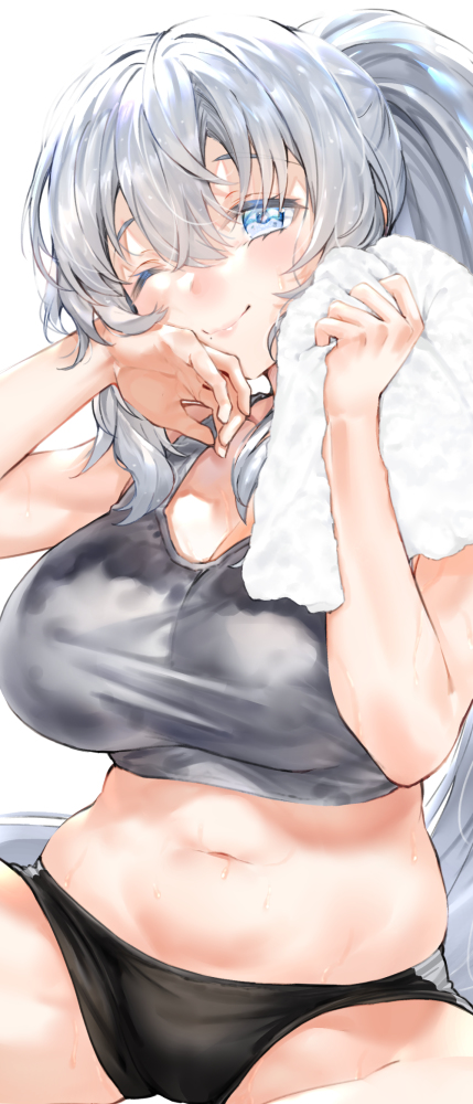 This is a pixiv picture whose title is 銀髪少女.