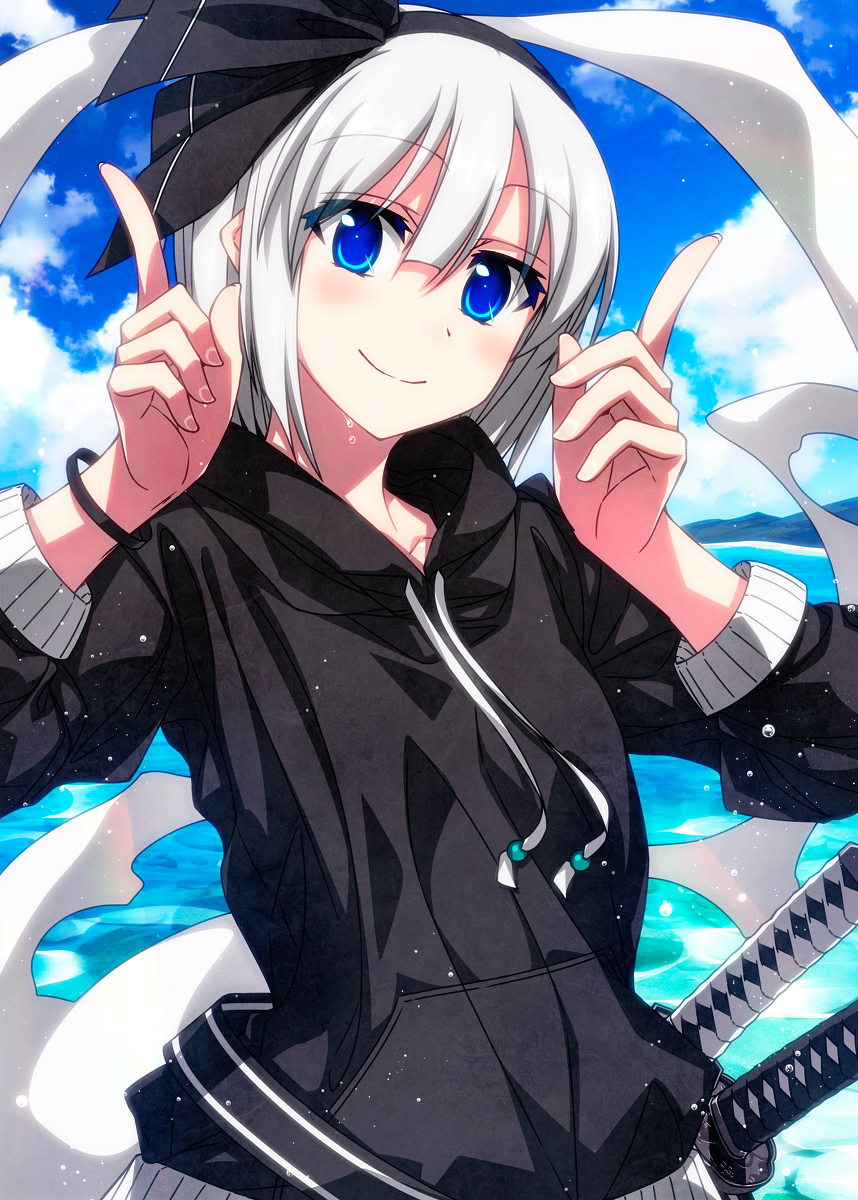 This is a pixiv picture whose title is 黒パーカー妖夢ちゃん！.