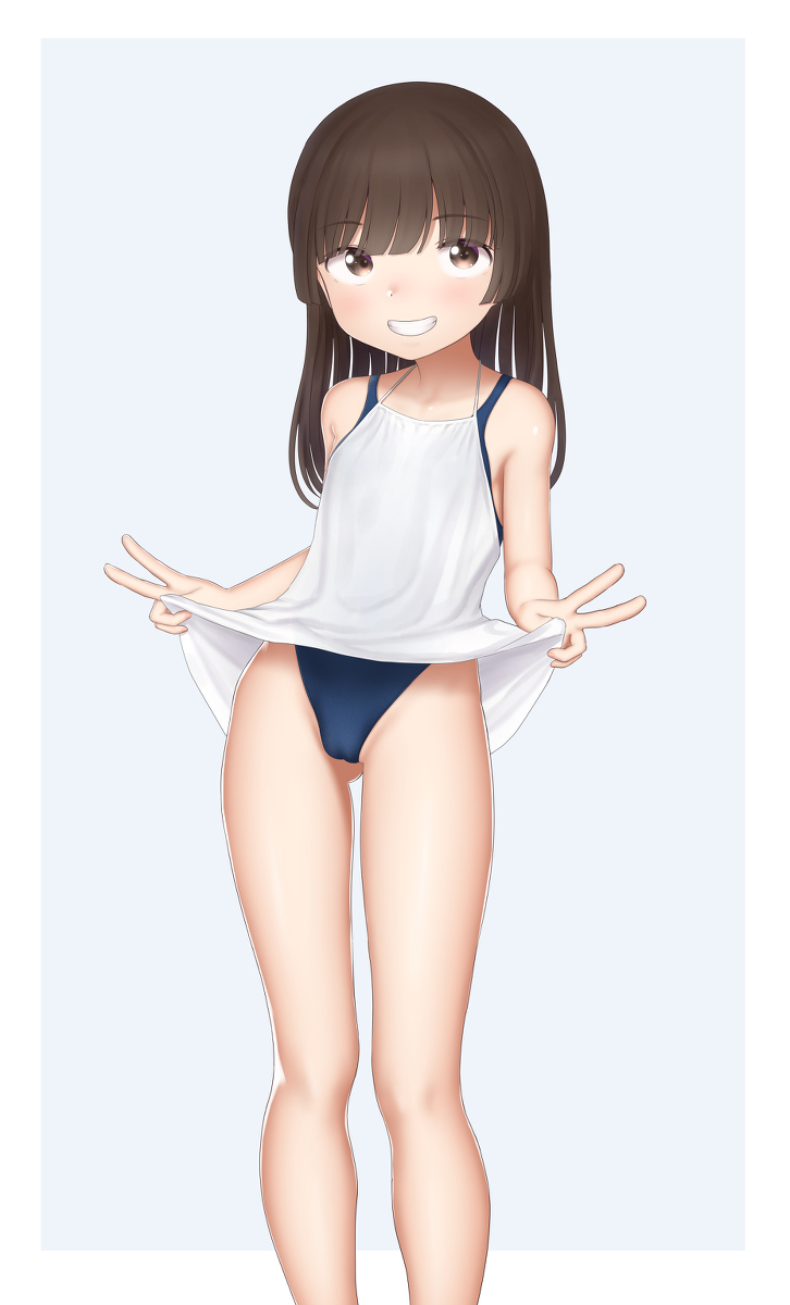 This is a pixiv picture whose title is 水着ワンピ.
