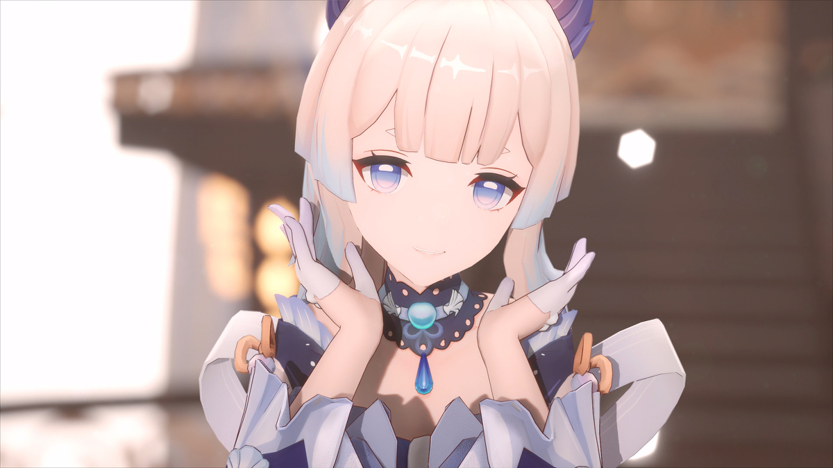 This is a pixiv picture whose title is Kokomi MMD.