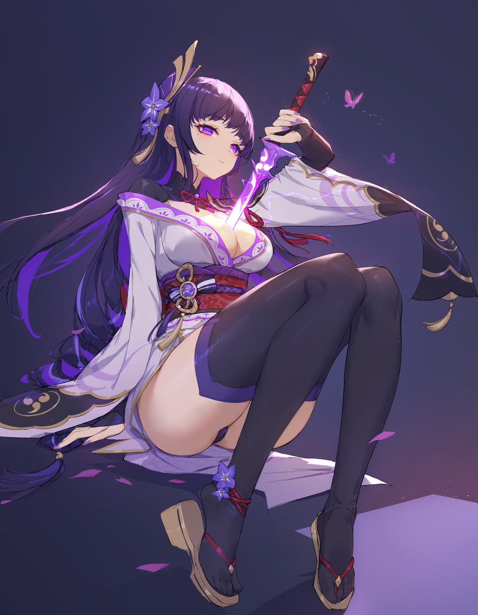 This is a pixiv picture whose title is 雷电将军.