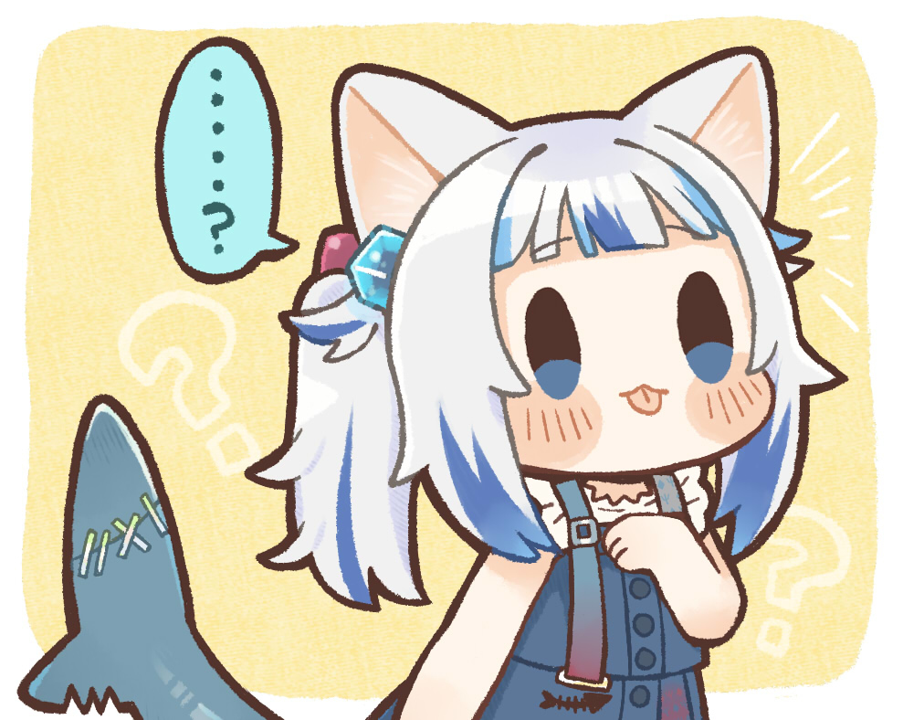 This is a pixiv picture whose title is 🐈🦈👅❗.