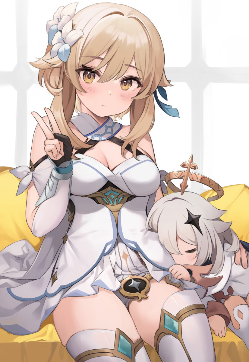 This is a pixiv picture whose title is 蛍ちゃんとパイモン.