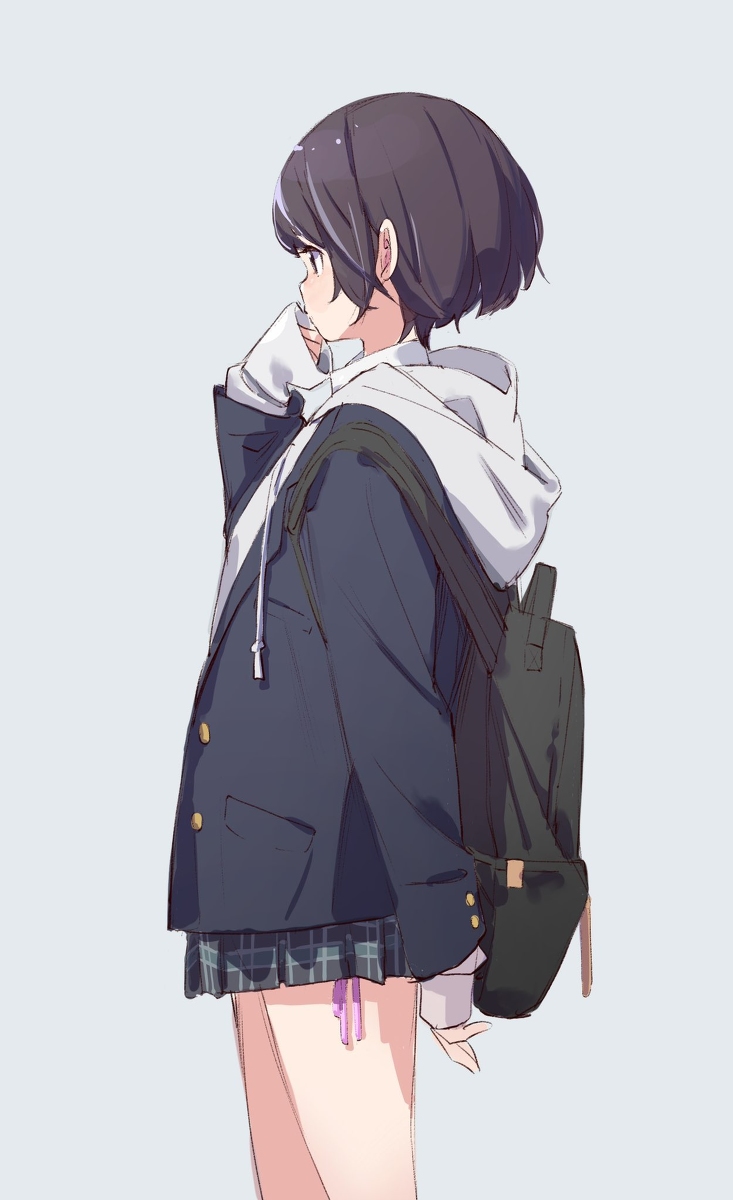 This is a pixiv picture whose title is 短めスカートの副産物.