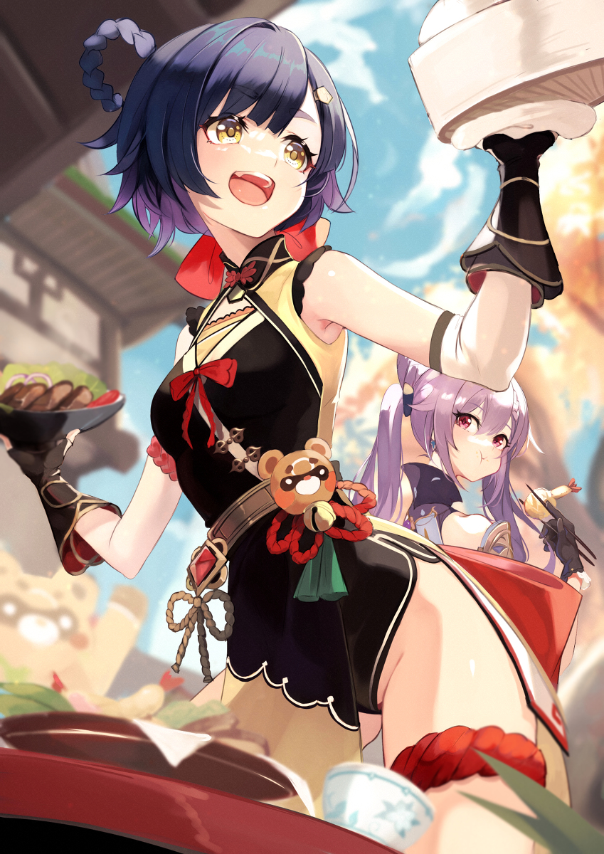 This is a pixiv picture whose title is 月逐い祭.