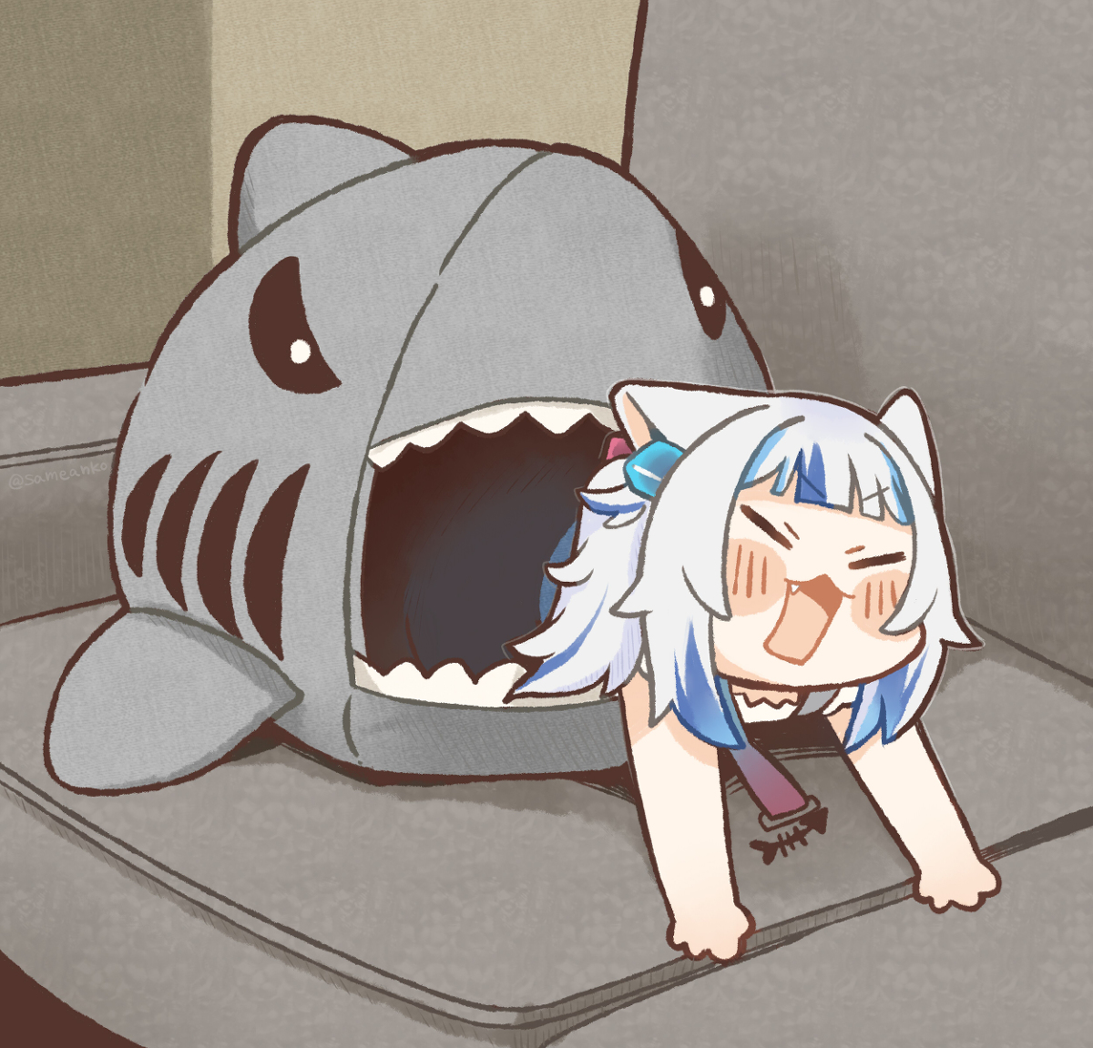 This is a pixiv picture whose title is ❗🐈🦈🦈.