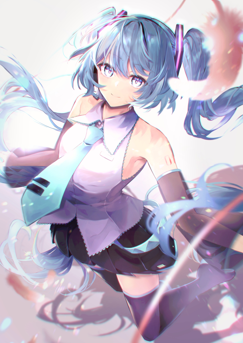 This is a pixiv picture whose title is 初音ミク×赤い羽根.