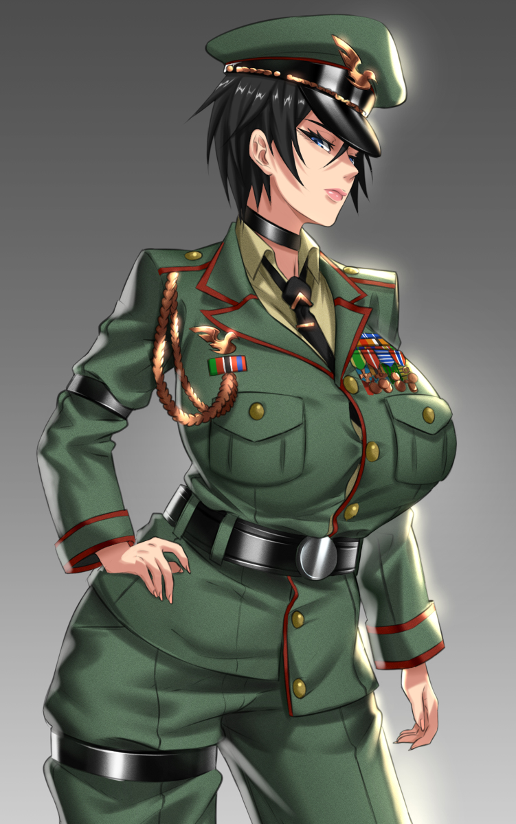 This is a pixiv picture whose title is 女軍人.