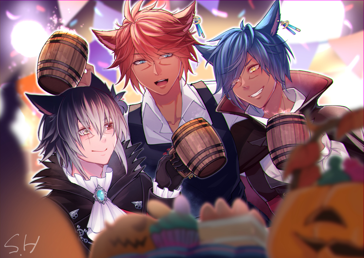 This is a pixiv picture whose title is 仲良しオスッテハロウィンPARTY.