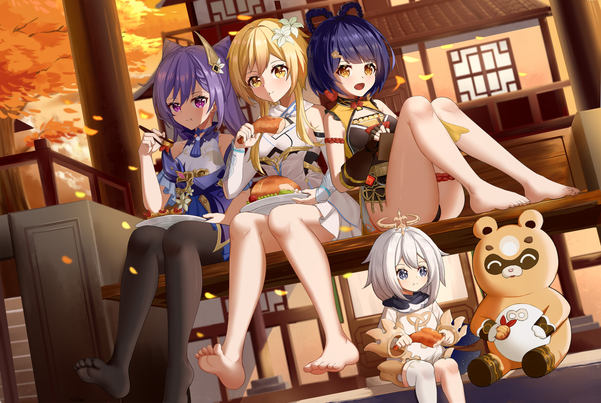 This is a pixiv picture whose title is 原神一周年快乐.