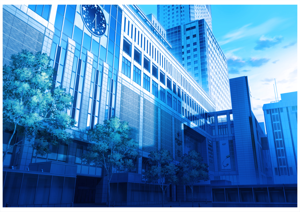 This is a pixiv picture whose title is 札幌駅　青バージョン2.
