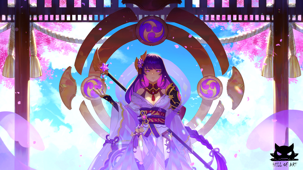 This is a pixiv picture whose title is shogun raiden Fantasy ver.