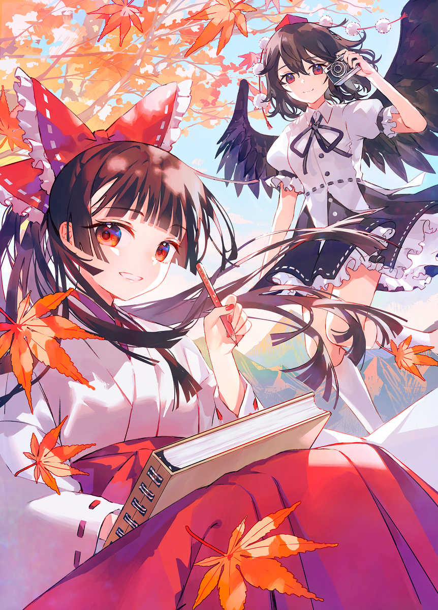 This is a pixiv picture whose title is 小説の表紙イラスト【第八回博麗神社秋季例大祭】.