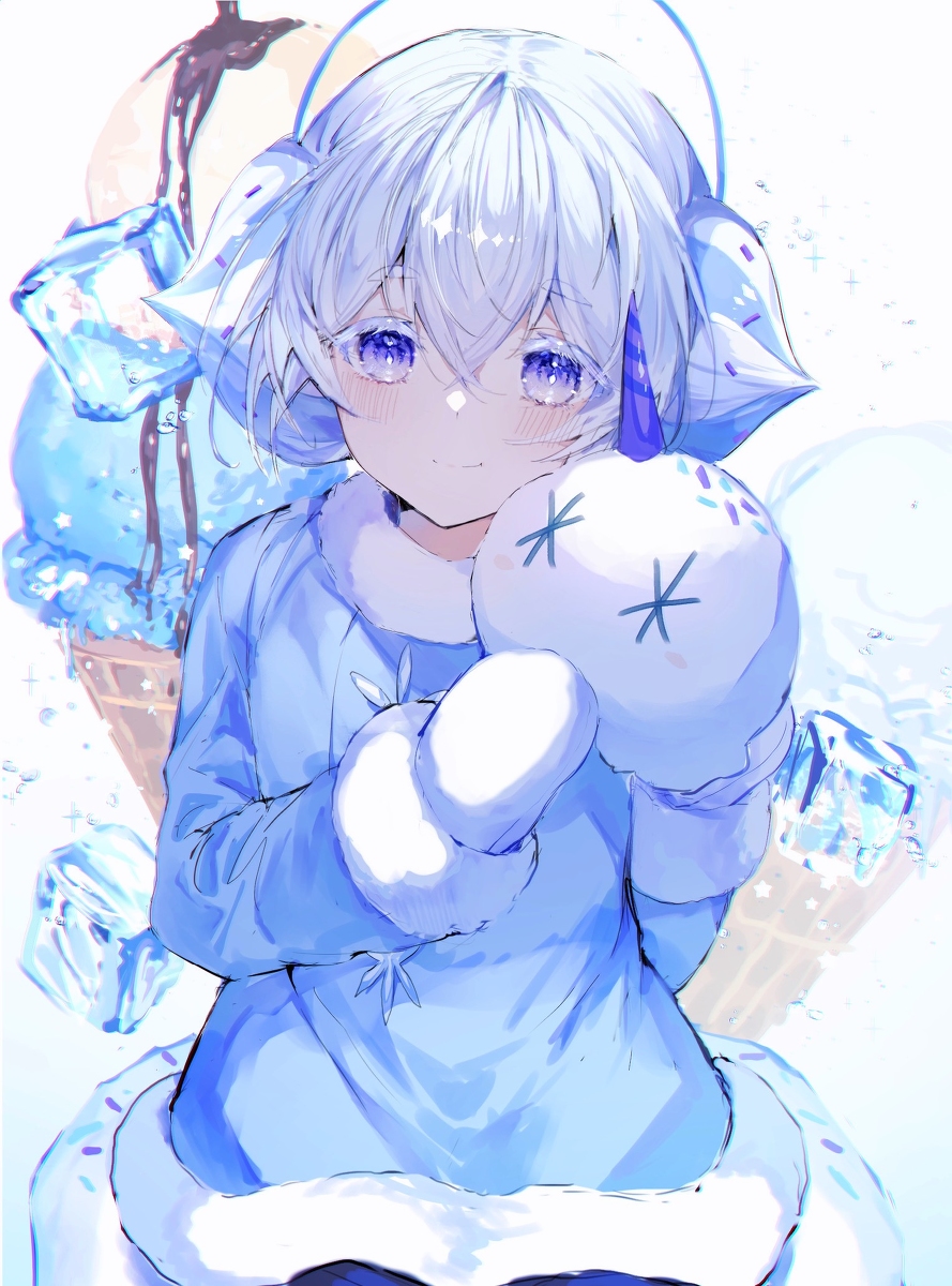 This is a pixiv picture whose title is 粉雪味クッキー❄️(擬人化).