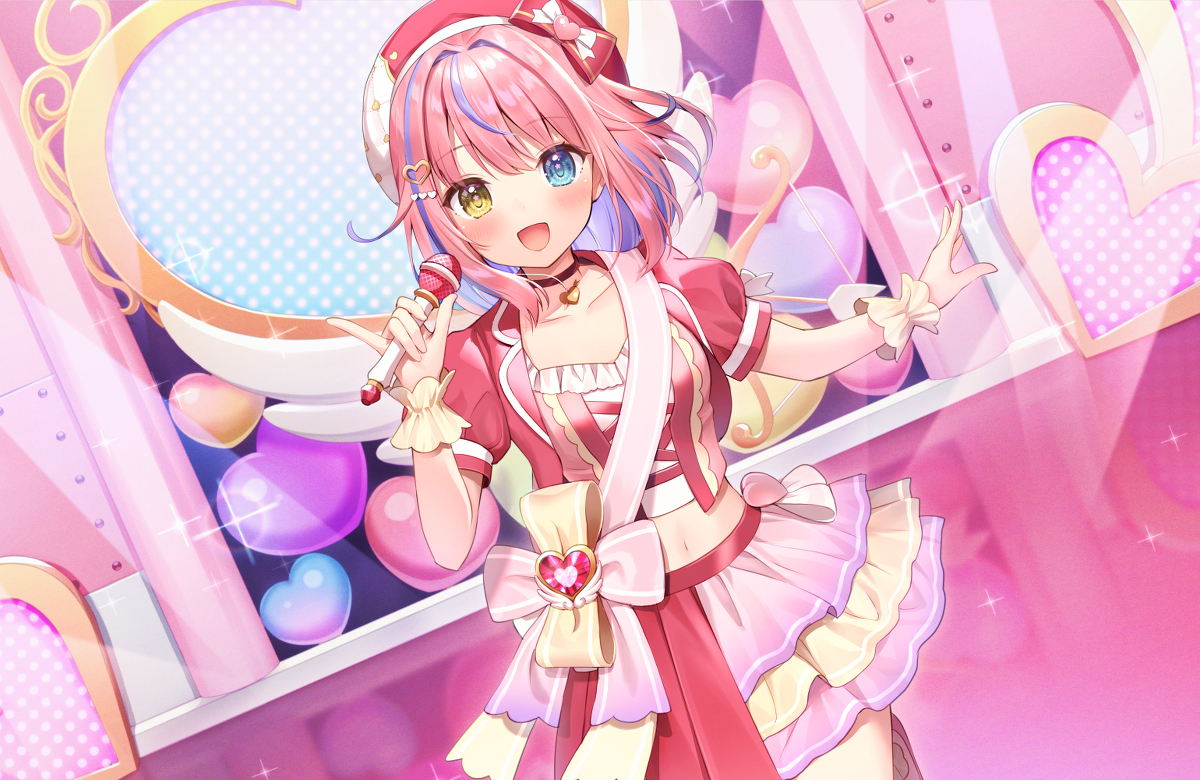 This is a pixiv picture whose title is ♡桃色片想い♡.