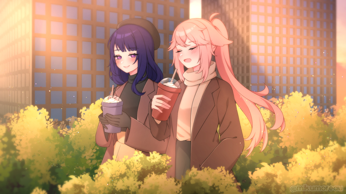 This is a pixiv picture whose title is modern AU.