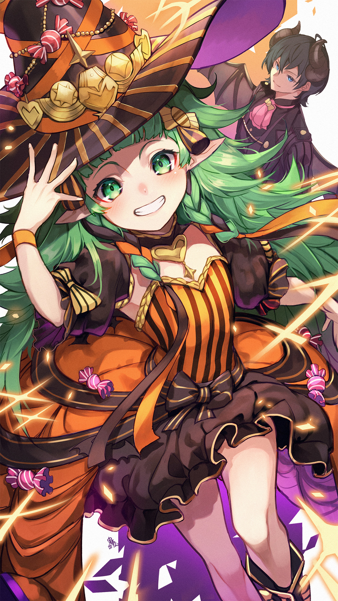 This is a pixiv picture whose title is 【FE】ハロウィンソティス【ヒーローズ】.