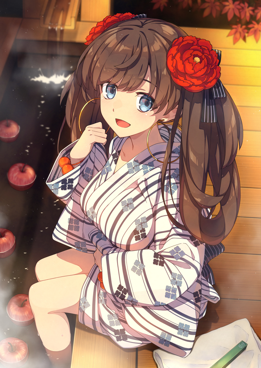 This is a pixiv picture whose title is マタ・ハリさんと温泉で足湯.