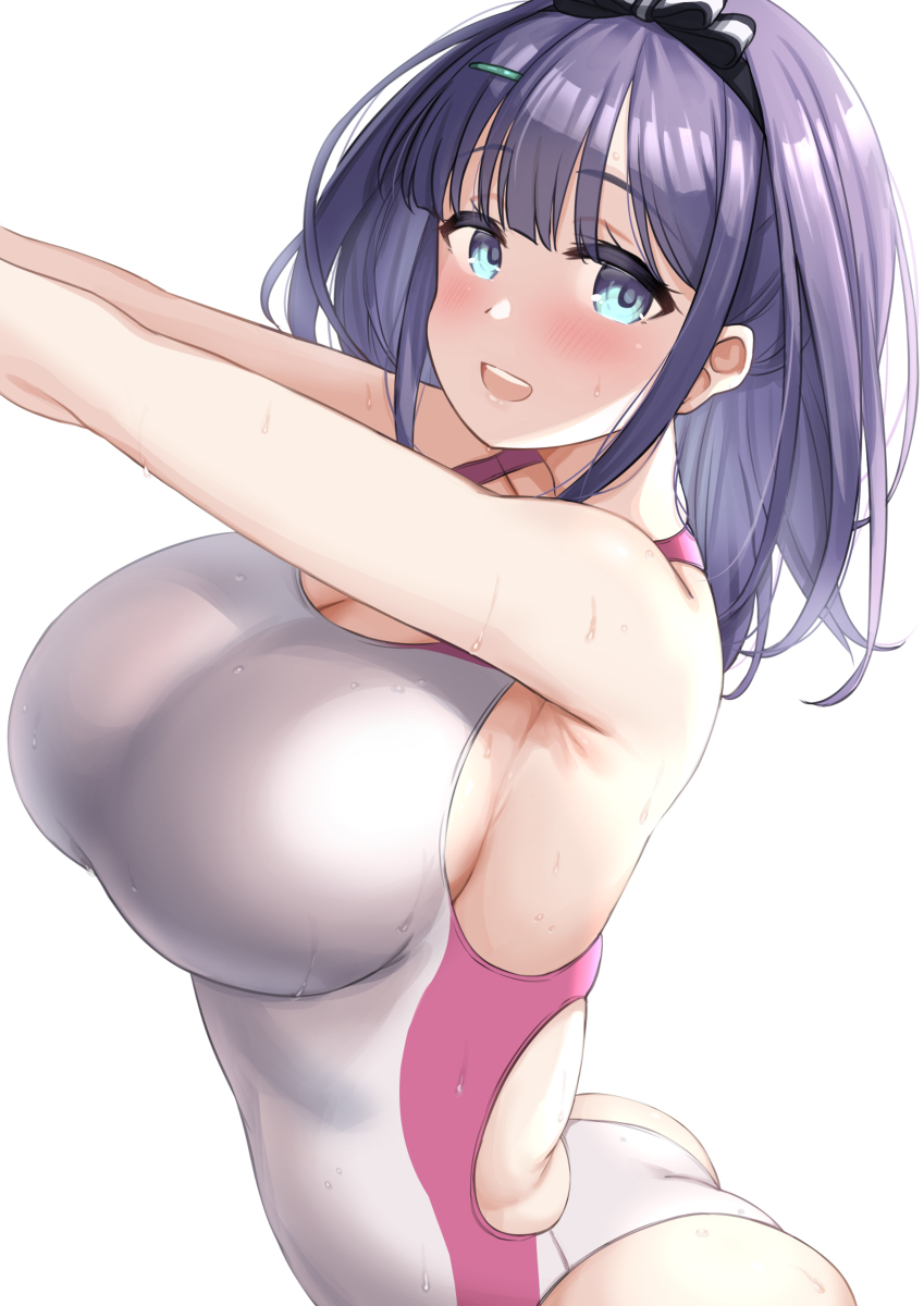 This is a pixiv picture whose title is 競泳水着ミソラさん.