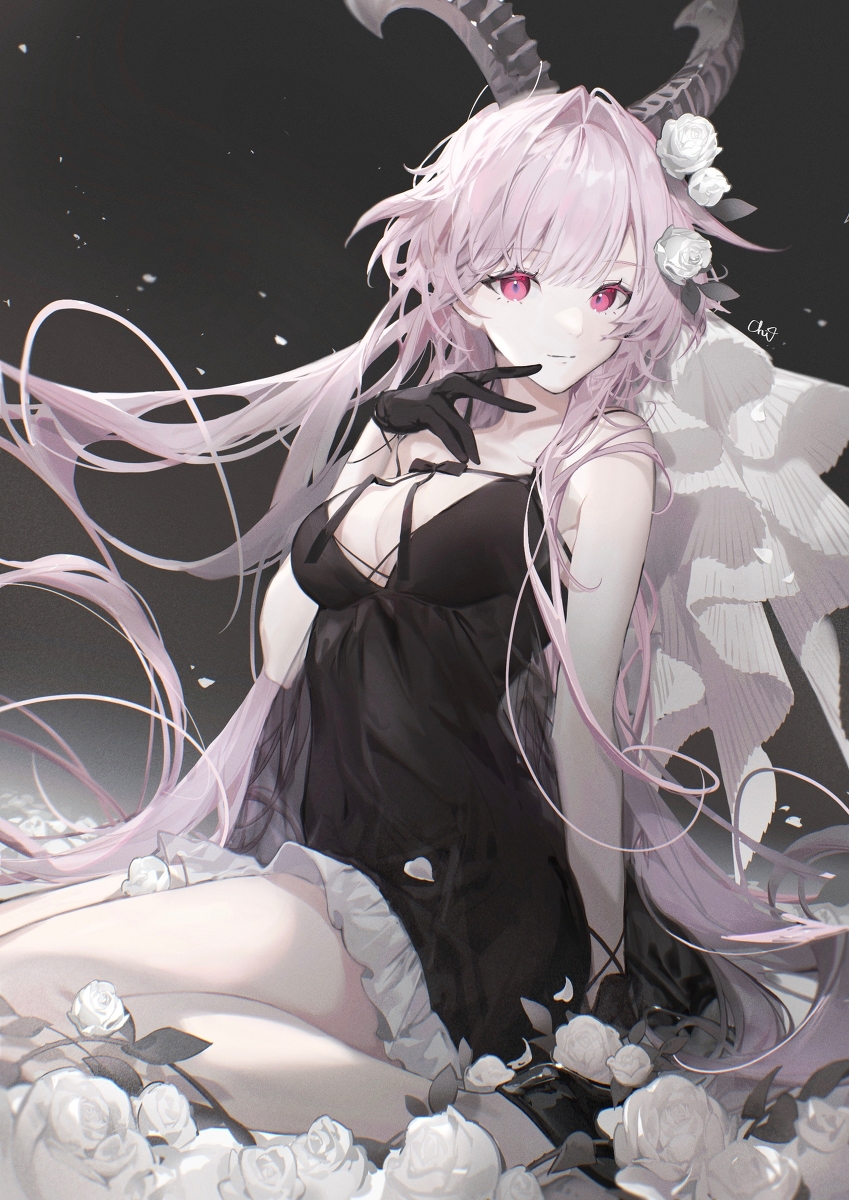 This is a pixiv picture whose title is white.