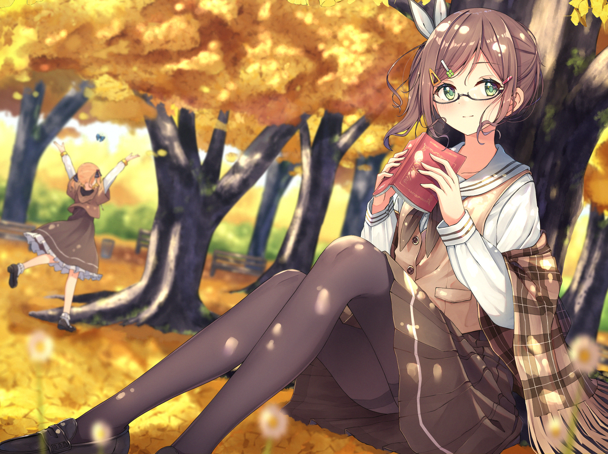 This is a pixiv picture whose title is 読書の秋.