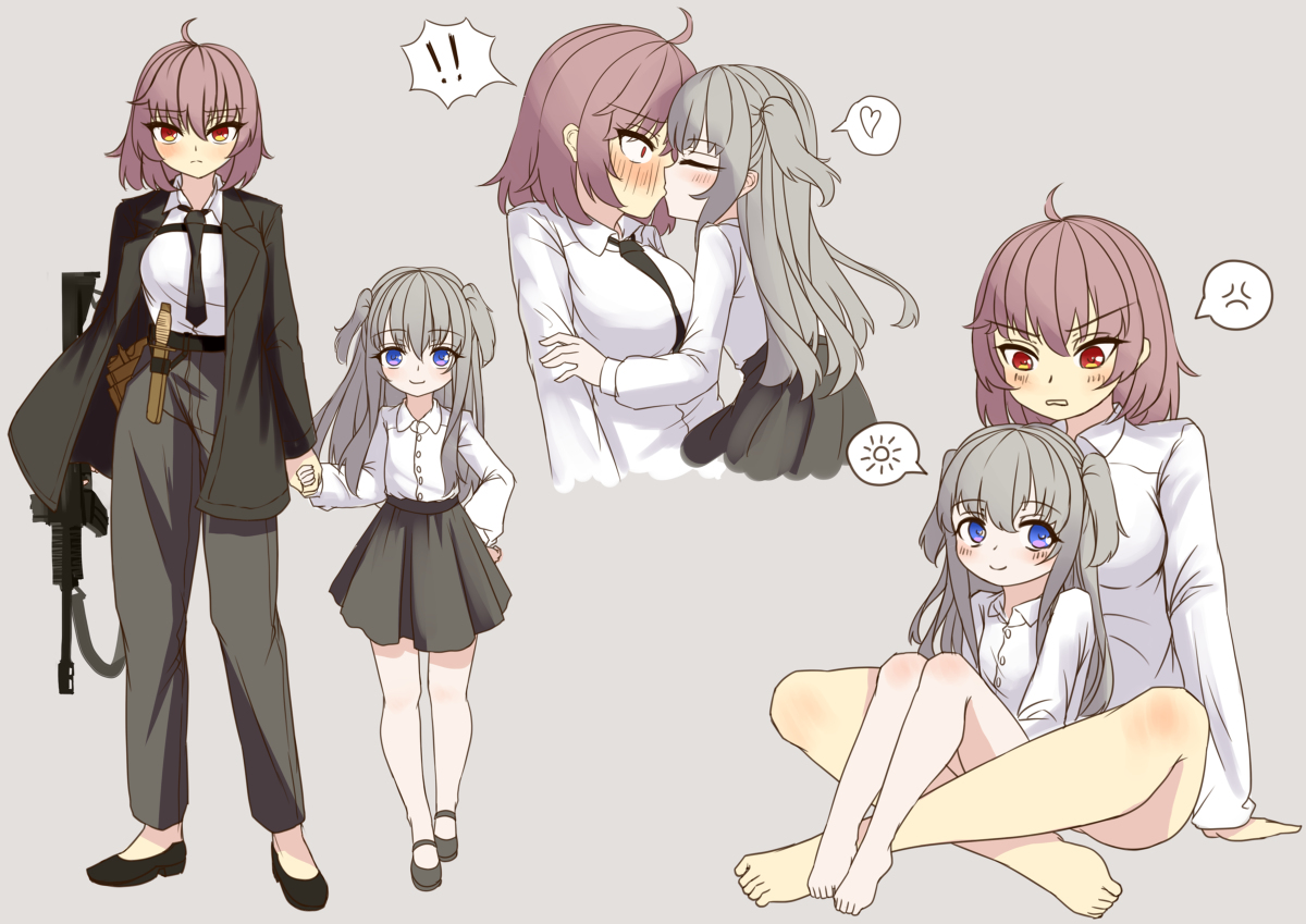 This is a pixiv picture whose title is 简单姐姐萝莉百合练习.