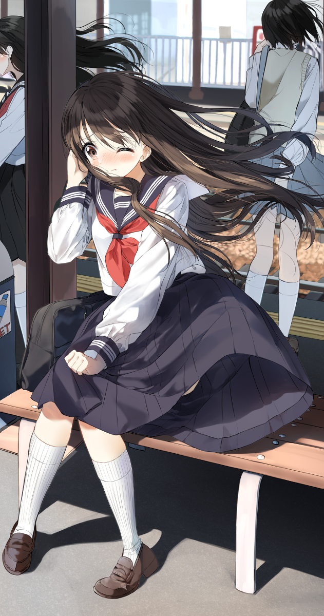 This is a pixiv picture whose title is 風のいたずら.