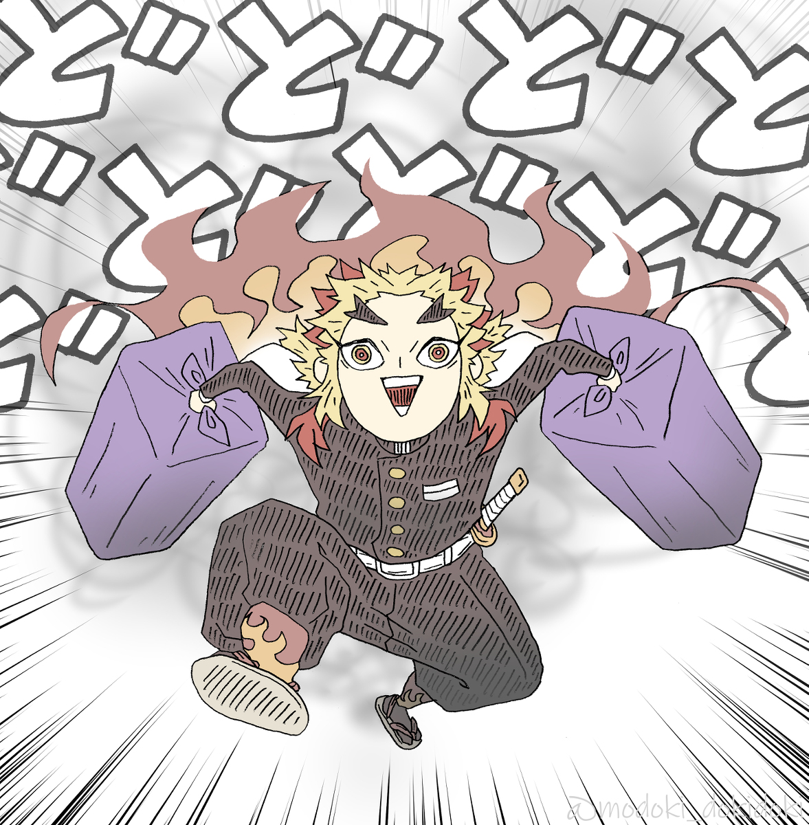This is a pixiv picture whose title is 煉獄杏寿郎.