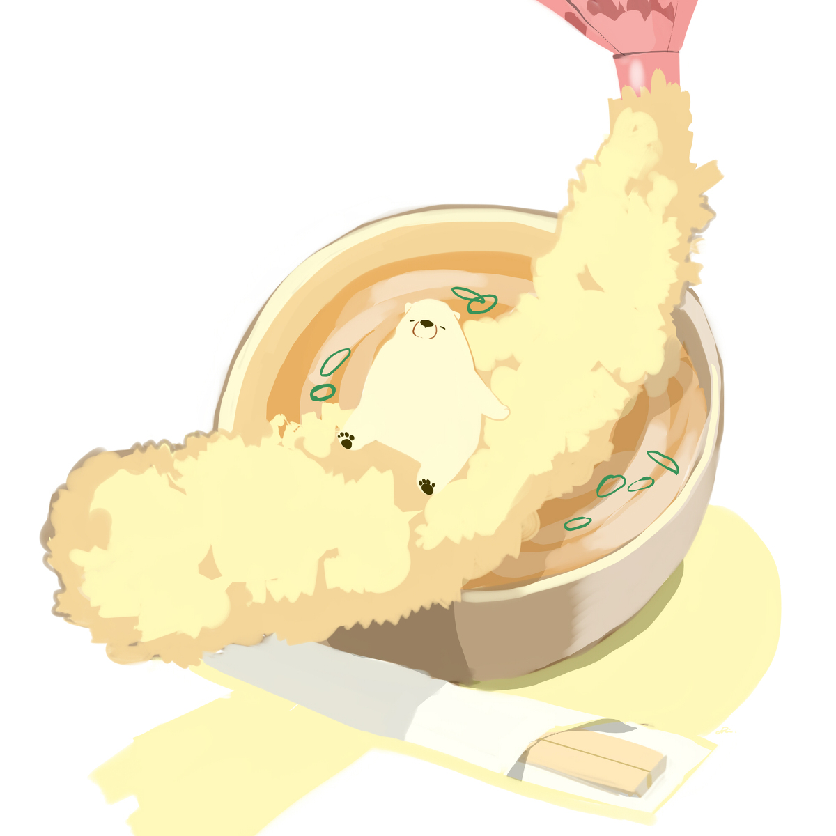 This is a pixiv picture whose title is 天ぷらうどん.