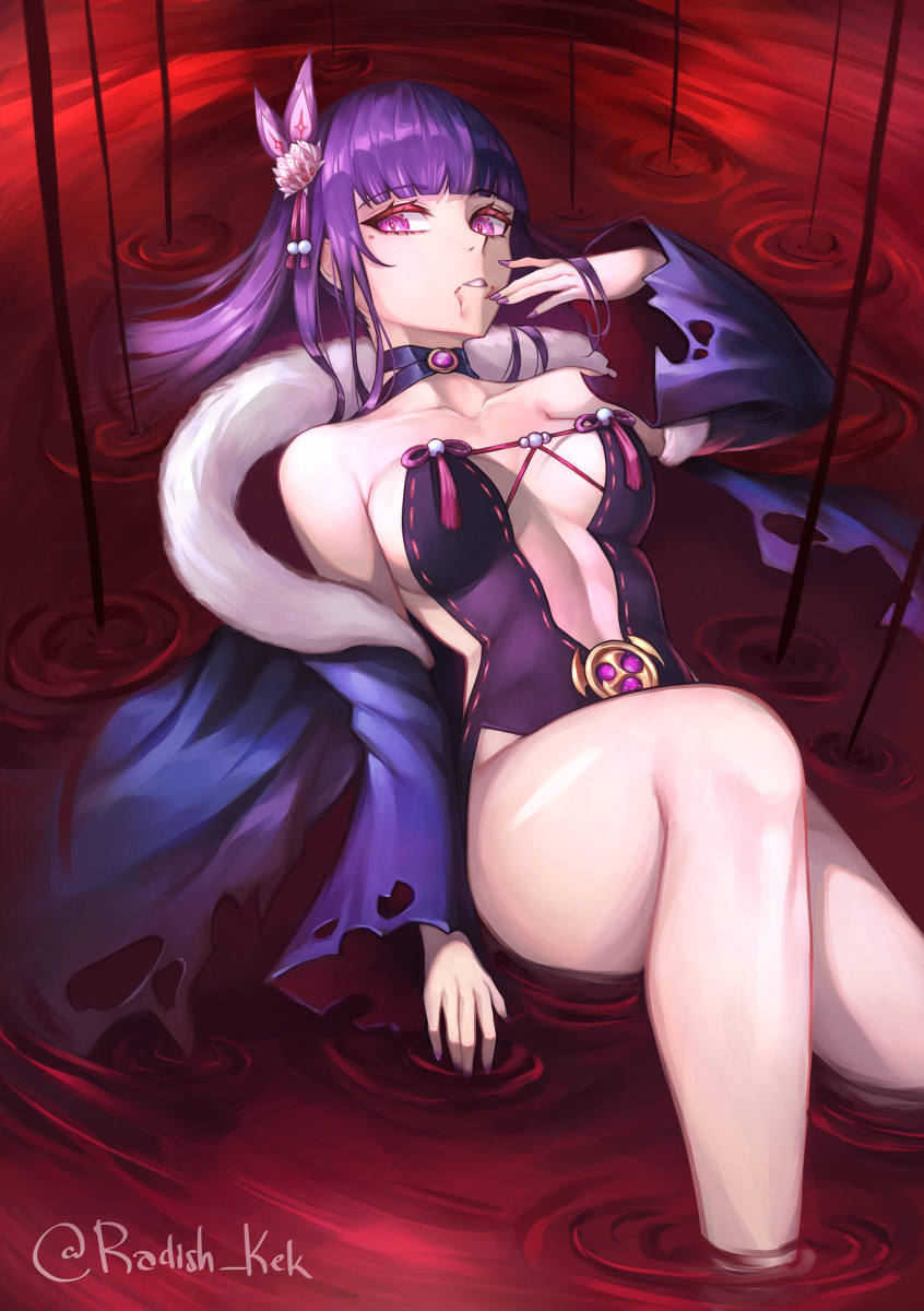 This is a pixiv picture whose title is Raiden Halloween.