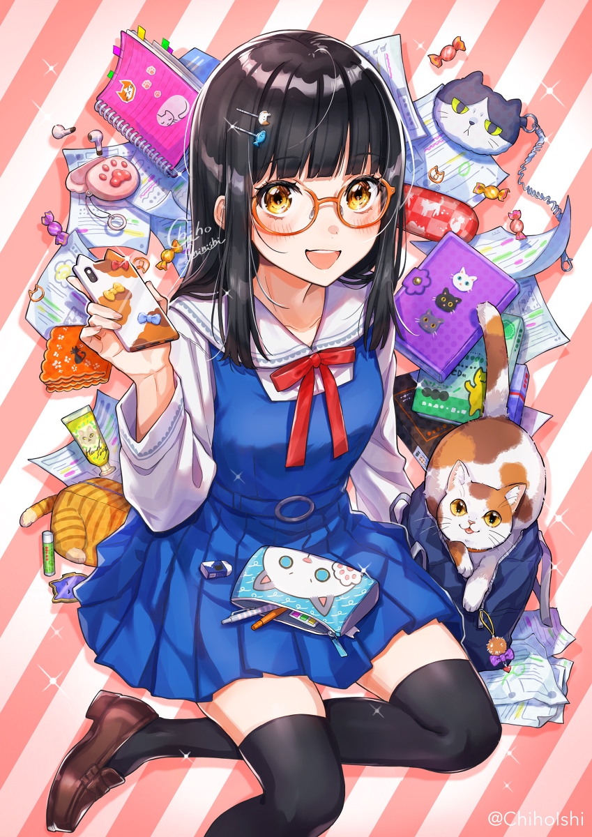 This is a pixiv picture whose title is もちもの猫だらけ.