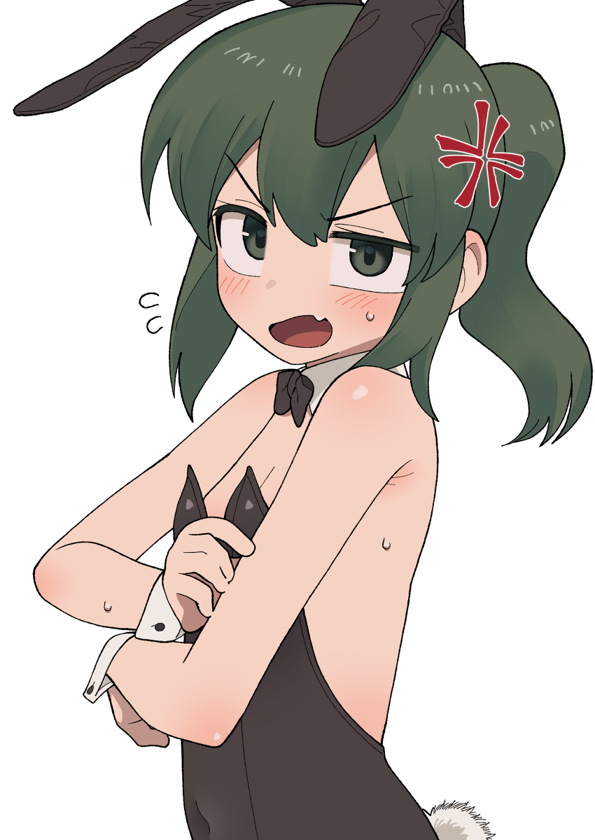 This is a pixiv picture whose title is 선배가짜증나는후배이야기 바니걸 팬아트.