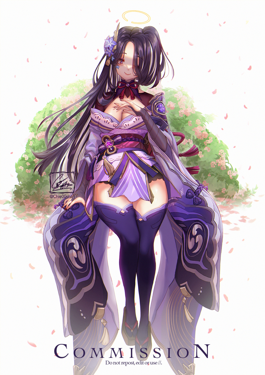 This is a pixiv picture whose title is 【Skeb】Commission 雷電将軍コスプレ.