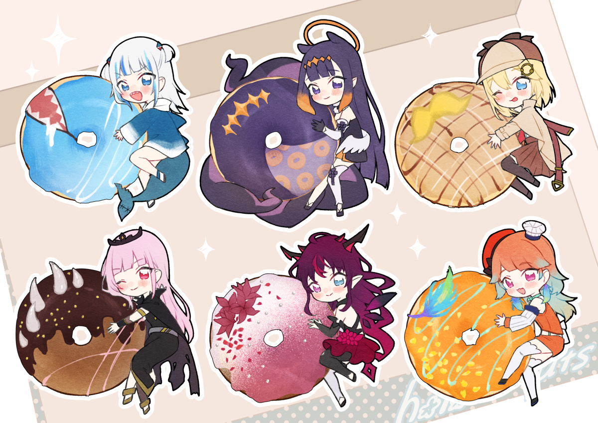 This is a pixiv picture whose title is ホロドーナツ🍩 EN-Myth- & IRySセット.