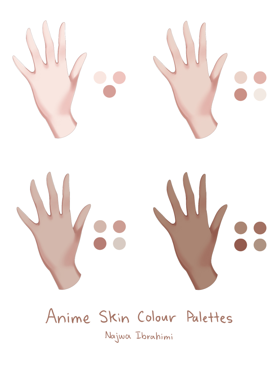 This is a pixiv picture whose title is Anime Skin Colour Palettes.