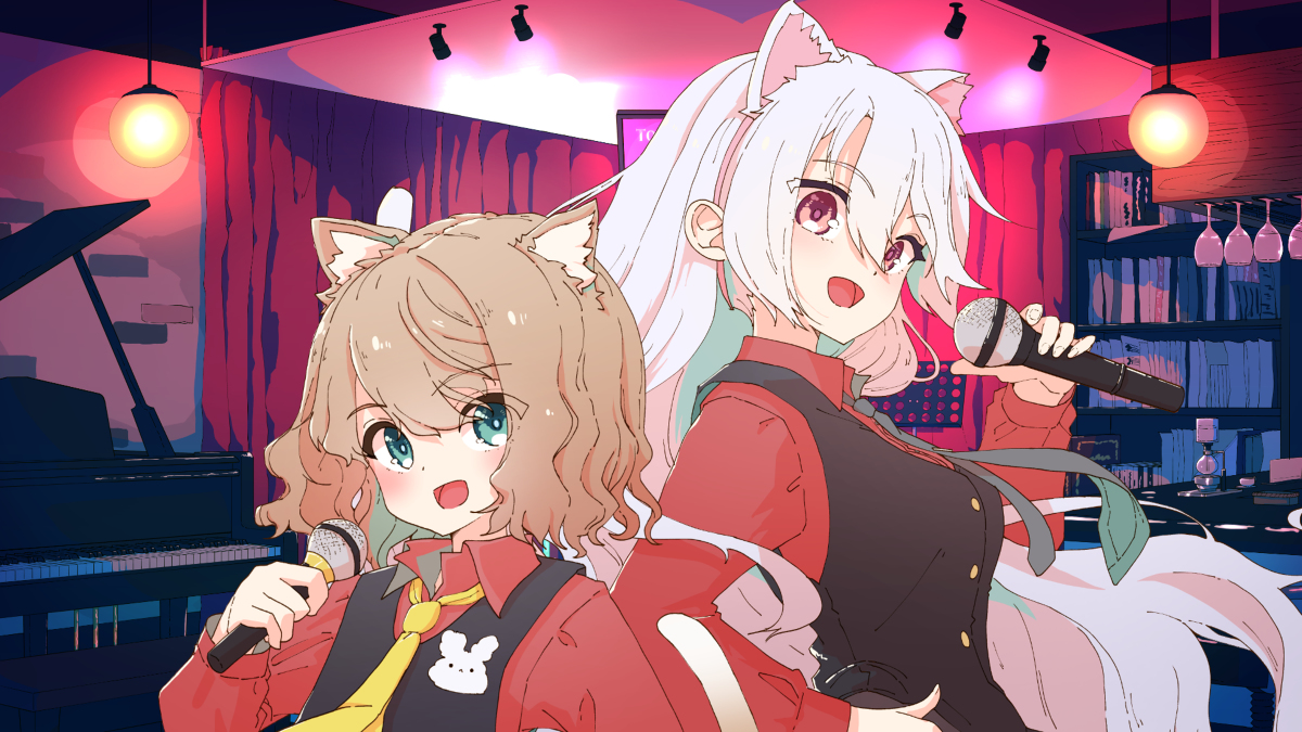 This is a pixiv picture whose title is 【仕事絵】今夜はブギー・バック（by くもの上ユメミ＆心音るな）.