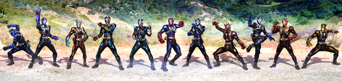 This is a pixiv picture whose title is 仮面ライダー響鬼　関東十一鬼.