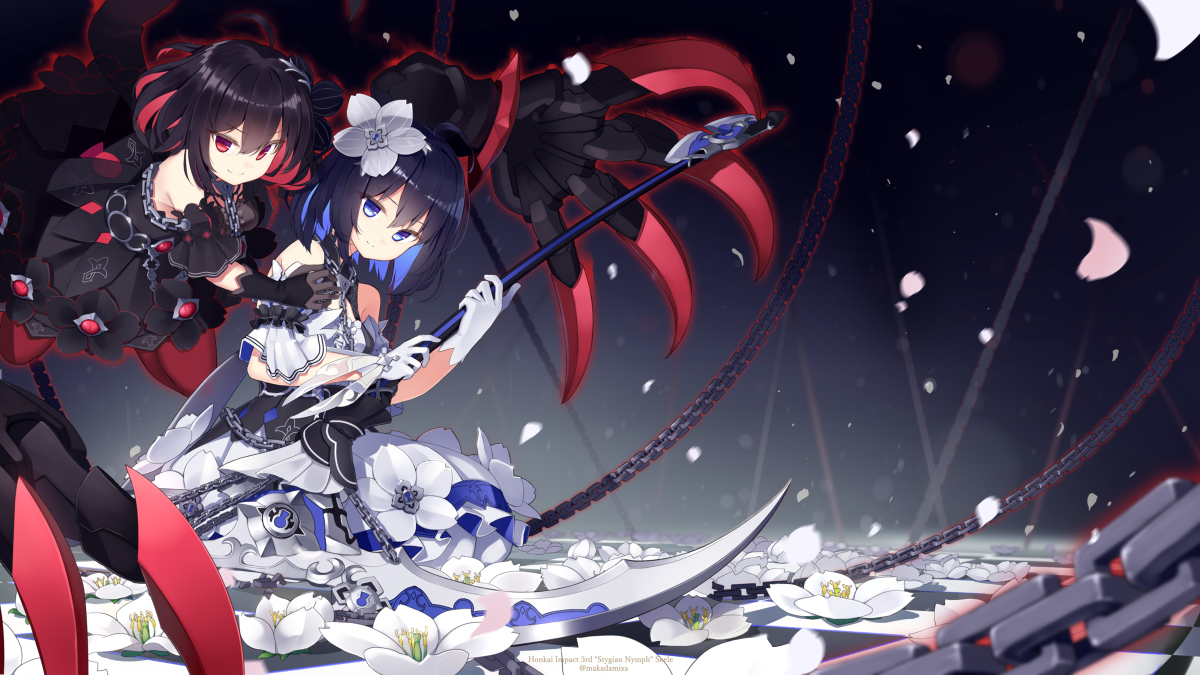 This is a pixiv picture whose title is 双生の彼岸花.