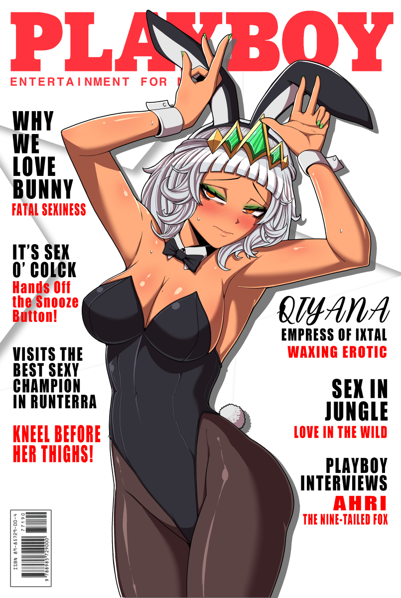 This is a pixiv picture whose title is QIYANA(LOL) - Playboy Magazine.