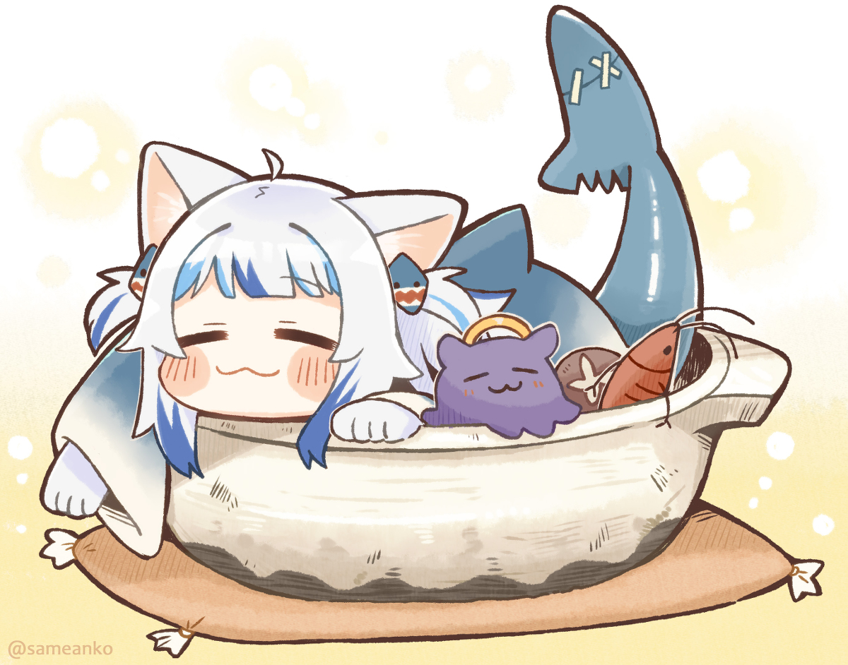 This is a pixiv picture whose title is 🦈🐈🐙🍲✨.
