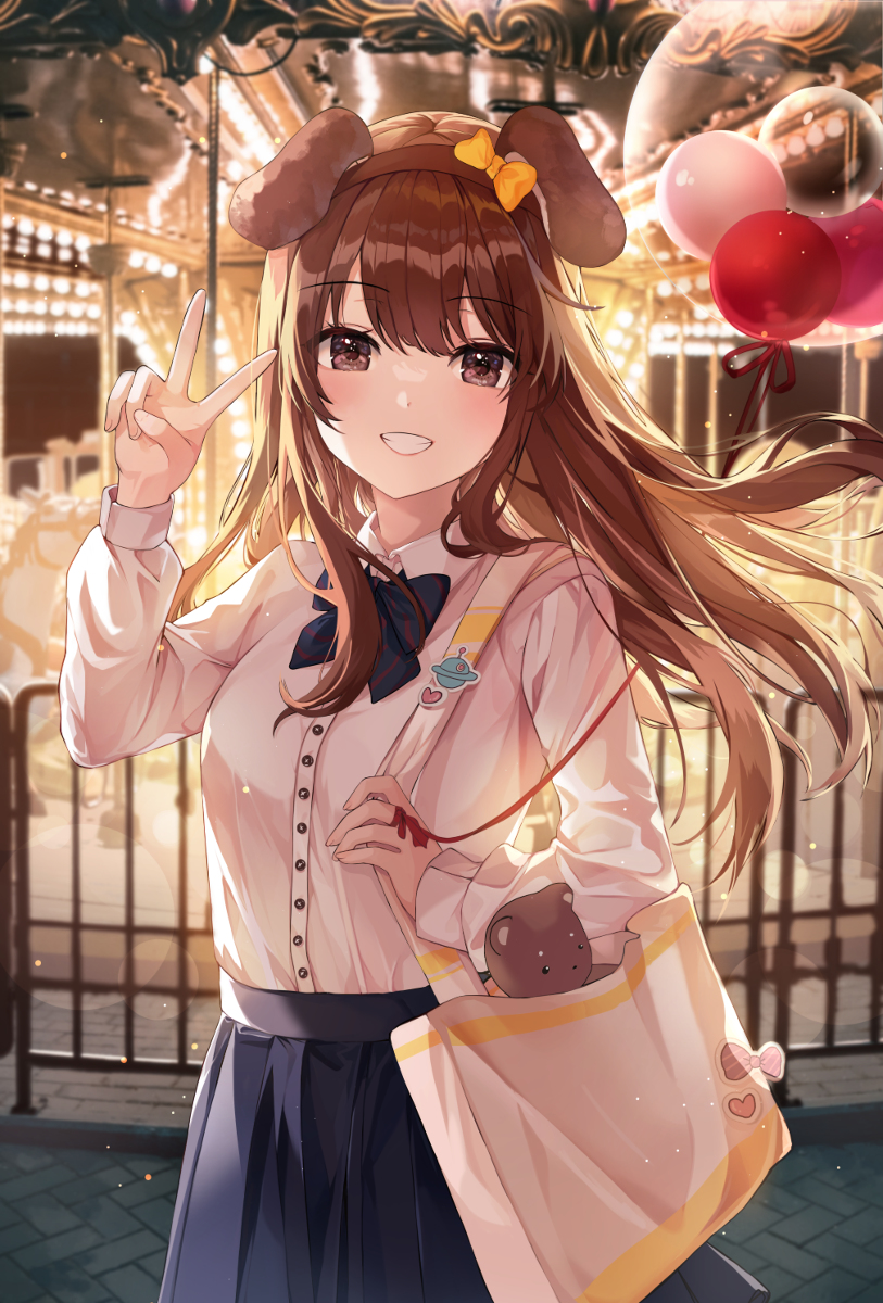 This is a pixiv picture whose title is 遊園地.