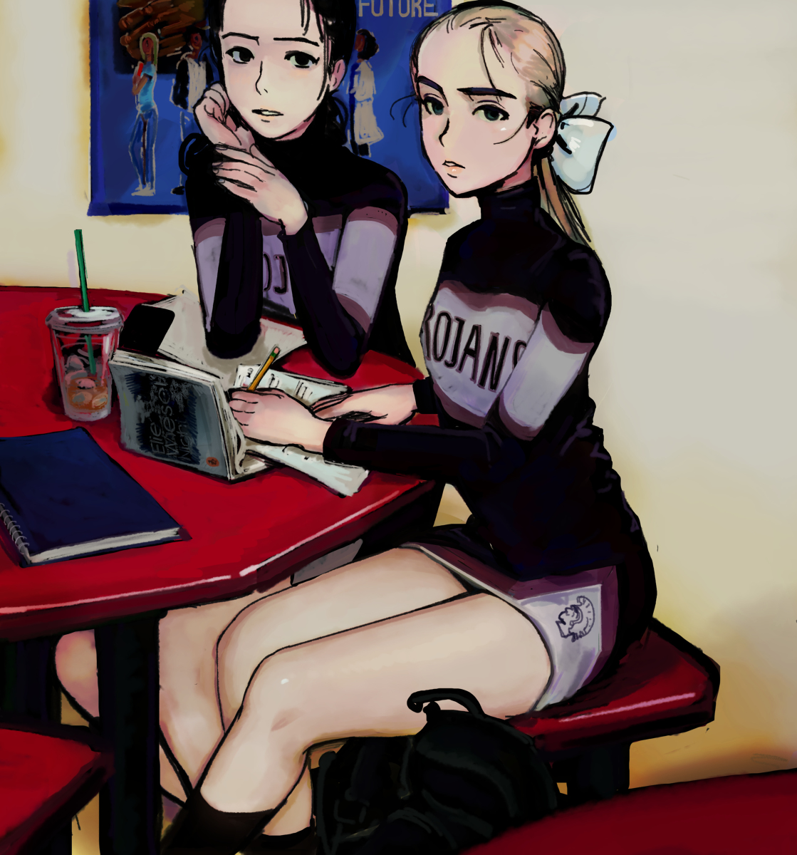 This is a pixiv picture whose title is highschool cheerleaders.