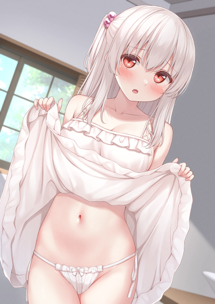 This is a pixiv picture whose title is おなか見せて 001「これでいいの…？」.