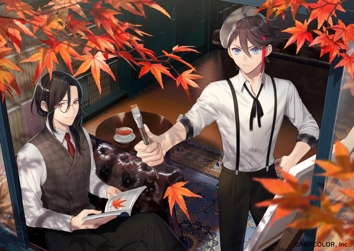 This is a pixiv picture whose title is にじさんじ読書と芸術の秋ボイス.