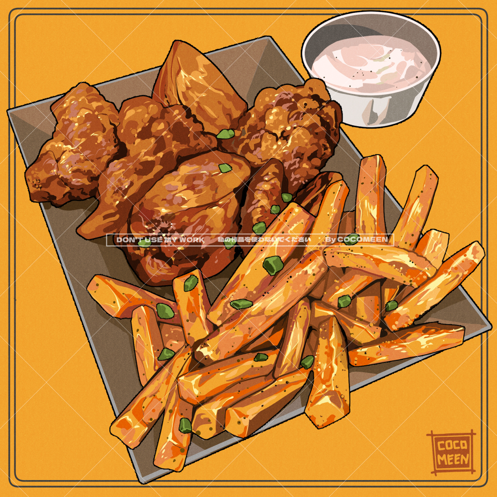 This is a pixiv picture whose title is フライドチキン - Fried chicken.